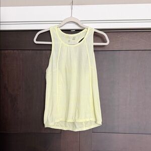 Zella Girl Sheer Racerback Tank Top in Yellow size XL 14/16